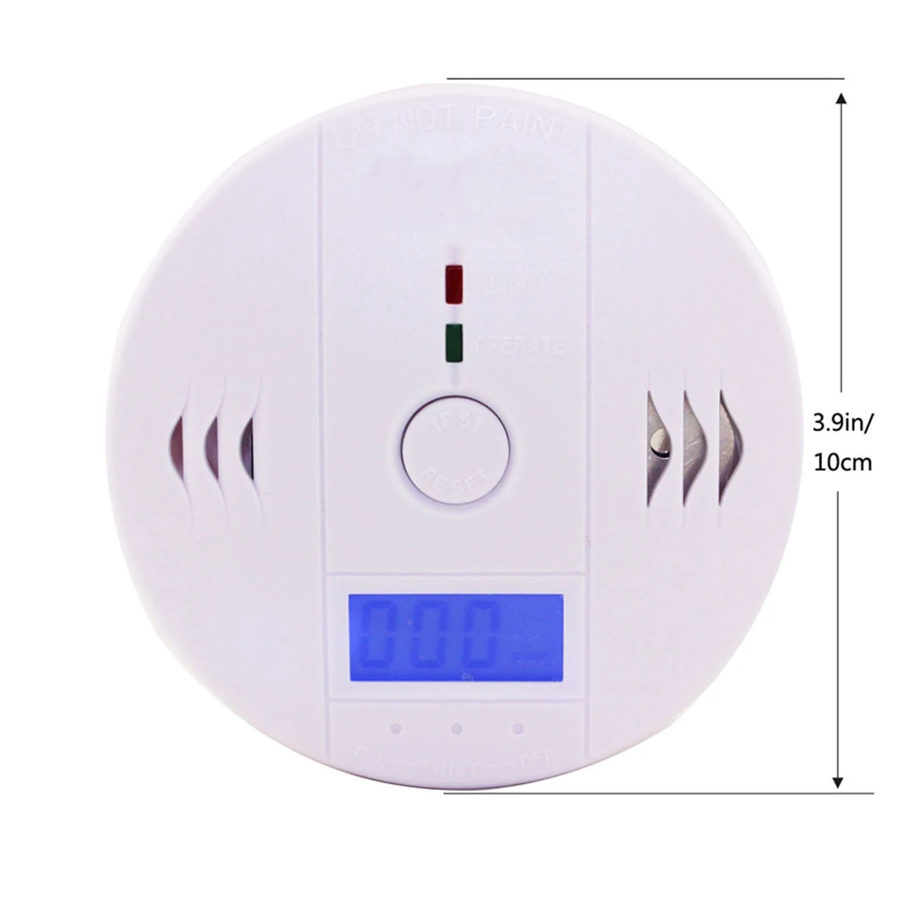 Предупреждение сигнализация на утечку газа Высокочувствительный ЖК-Детектор CO датчик дыма угарного газа белый