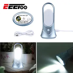 EeeToo Мини светодиодный перезаряжаемый usb-фонарик для чтения на открытом воздухе Гибкая яркая Ночная лампа портативный фонарь датчик