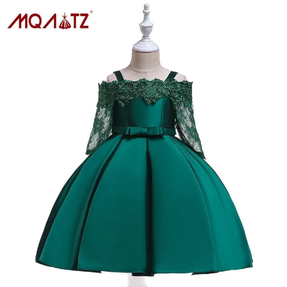 MQATZ 2019 New Princess Lace Dress Kids Flower Embroidery For Girls Vintage Children Dresses Wedding Party Formal Ball | Детская одежда