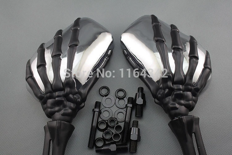 Nordson 1 пара Chrome Скелет Зеркала fit Harley Davidson Softail Cross Bones две шт., в стиле рок