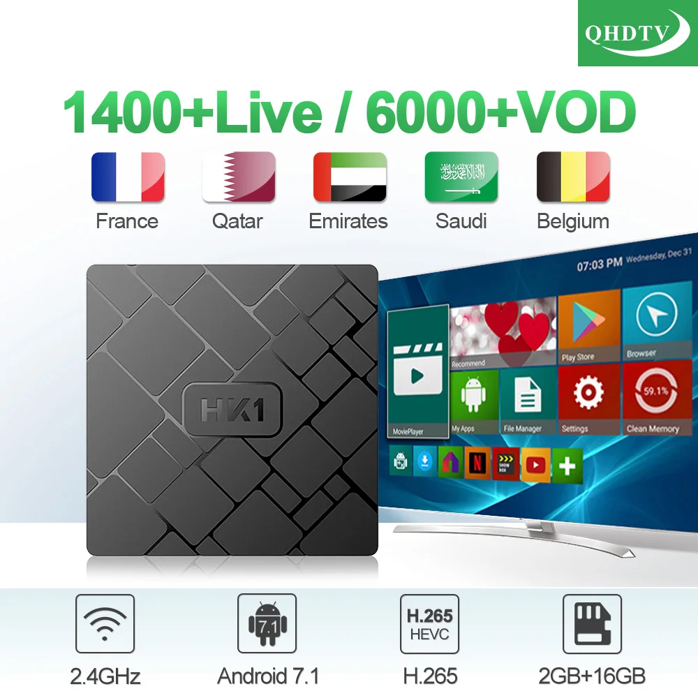 

HK1 Android IPTV France Arabic Belgium Netherlands Android 7.1 2G+16G French Arabic IPTV France Arabic Belgium Morocco IPTV Box