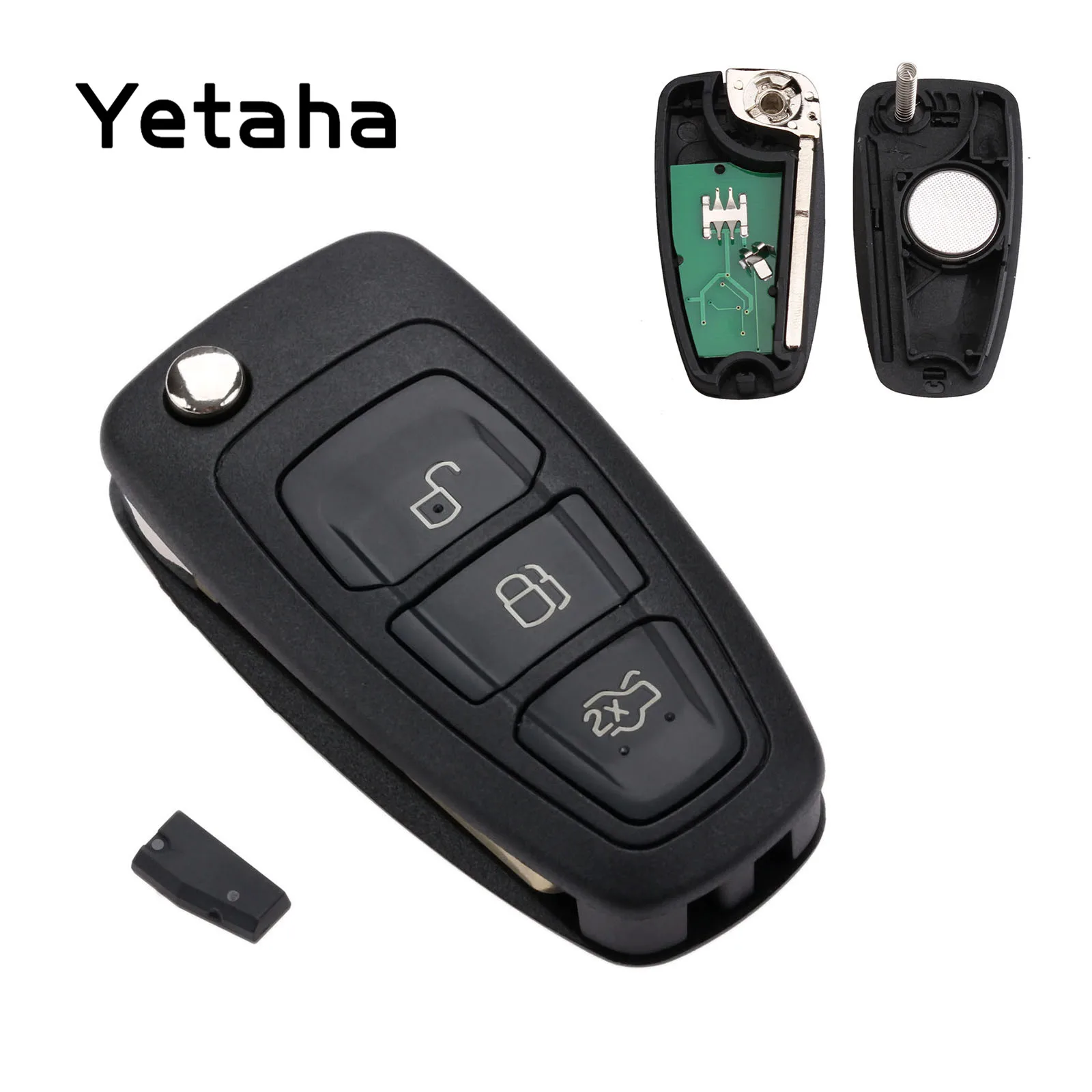 Yetaha 433 МГц 3 кнопки дистанционного ключа автомобиля для Focus Mk1 Mondeo Transit Connect