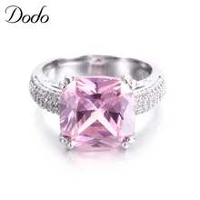 DODO Vintage 585 oro Bianco dei monili di colore Rosa AAA Cristallo Anello di cerimonia nuziale per le donne Romantico anelli Di Fidanzamento con grande pietra DR146(China)