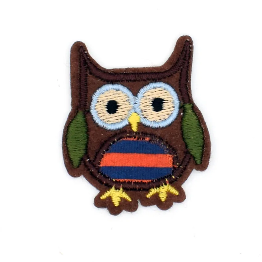 2PCS Cute Bird Owl Patch Badge Clothing Iron On Cheap Embroidered