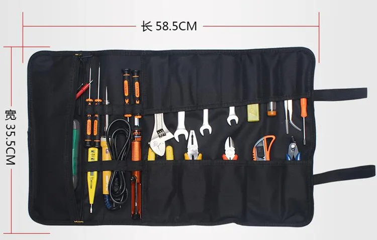 2x Oxford Cloth Tools Set Bag Zipper Storage Instrument Case Pouch Waterproof XS 