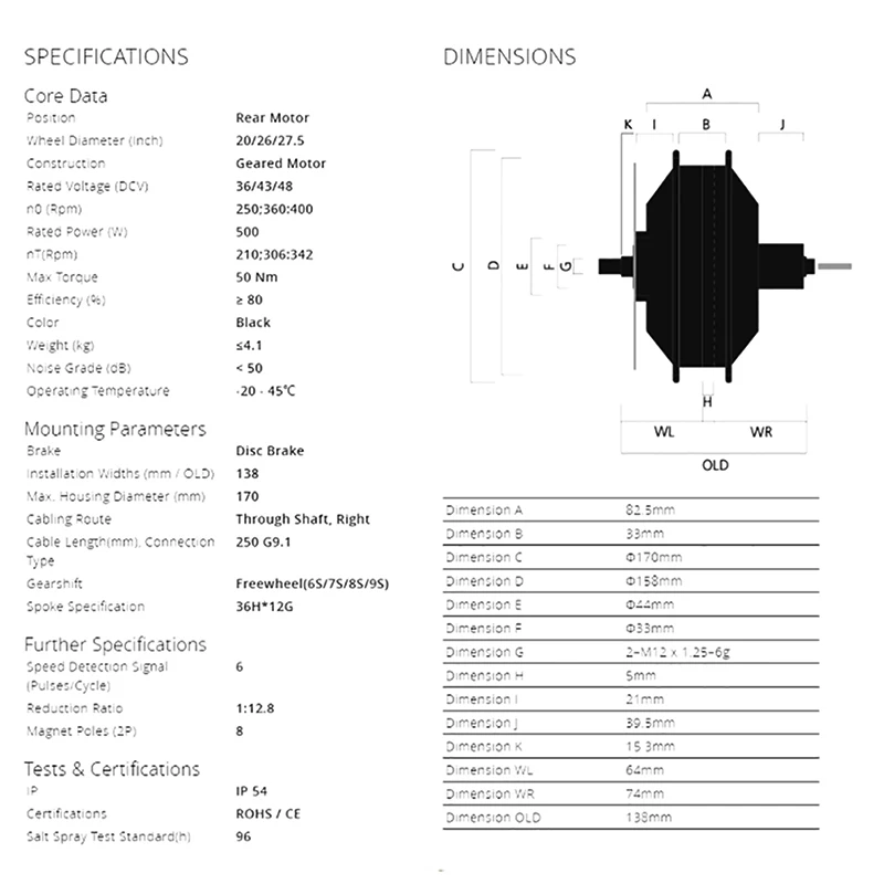 Bafang 48V 500 ваттовый мотовелосипед; Шестерни безщеточный мотор для центрального движения заднее колесо, конверсионный набор 48V 12Ah e велосипед Батарея встроенный samsung сотовый телефон