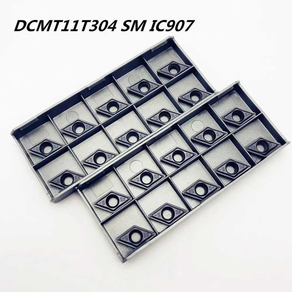

100PCS DCMT11T304 SM IC907 High Precision Turning Tool Lathe Tools Carbide Insert DCMT11T304 Lathe Tool Tokarnyy Turning Blade