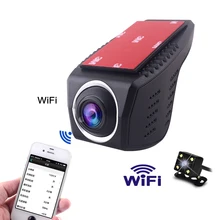 Мини Wi-Fi Car DVR FHD Ночного Видения 1080 P Dash Cam рекордер Поворотный Двойной Объектив с камеры заднего вида Беспроводной Снимок Авто видеокамеры