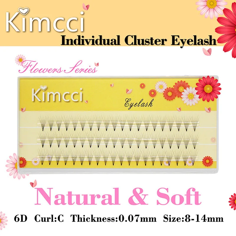 Kimcci 2D/3D/4D/5D/6D профессиональные индивидуальные Кластерные ресницы наращивание натуральный мягкий черный наращивание накладных ресниц макияж реснички