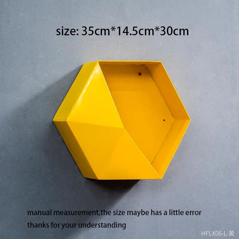 Скандинавская железная Геометрическая коробка для хранения в форме бриллианта декоративная полка настенная ваза искусственная Цветочная ваза для растений держатель для подвешивания растений - Цвет: B 35cm