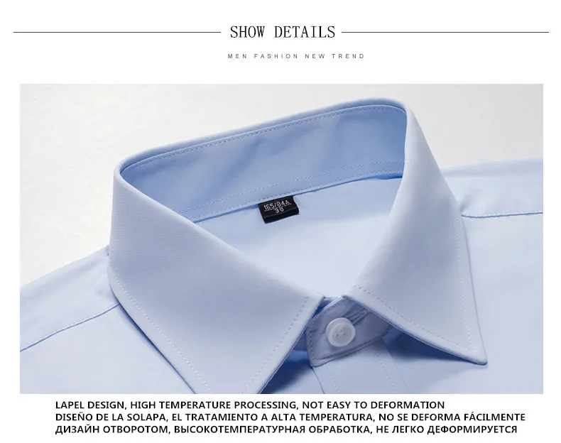 Весенние новые модные деловые мужские рубашки с длинным рукавом формальная брендовая одежда хлопок повседневный мужской воротник мандарина Camisa Masculina