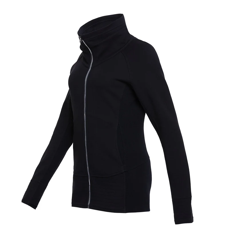 

Winter Sports Running Jacket Women's Warm High-collar Zipper Windproof Sportswear Tops Outdoor Workout Coat