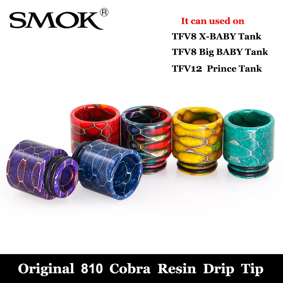 

SMOK Drip Tip 810 Mouthpiece Cobra Resin Drip Tip Wide Bore fit for TFV12 Prince, X-BABY,V8 BIG BABY Tank E-Cigarettes Accessory