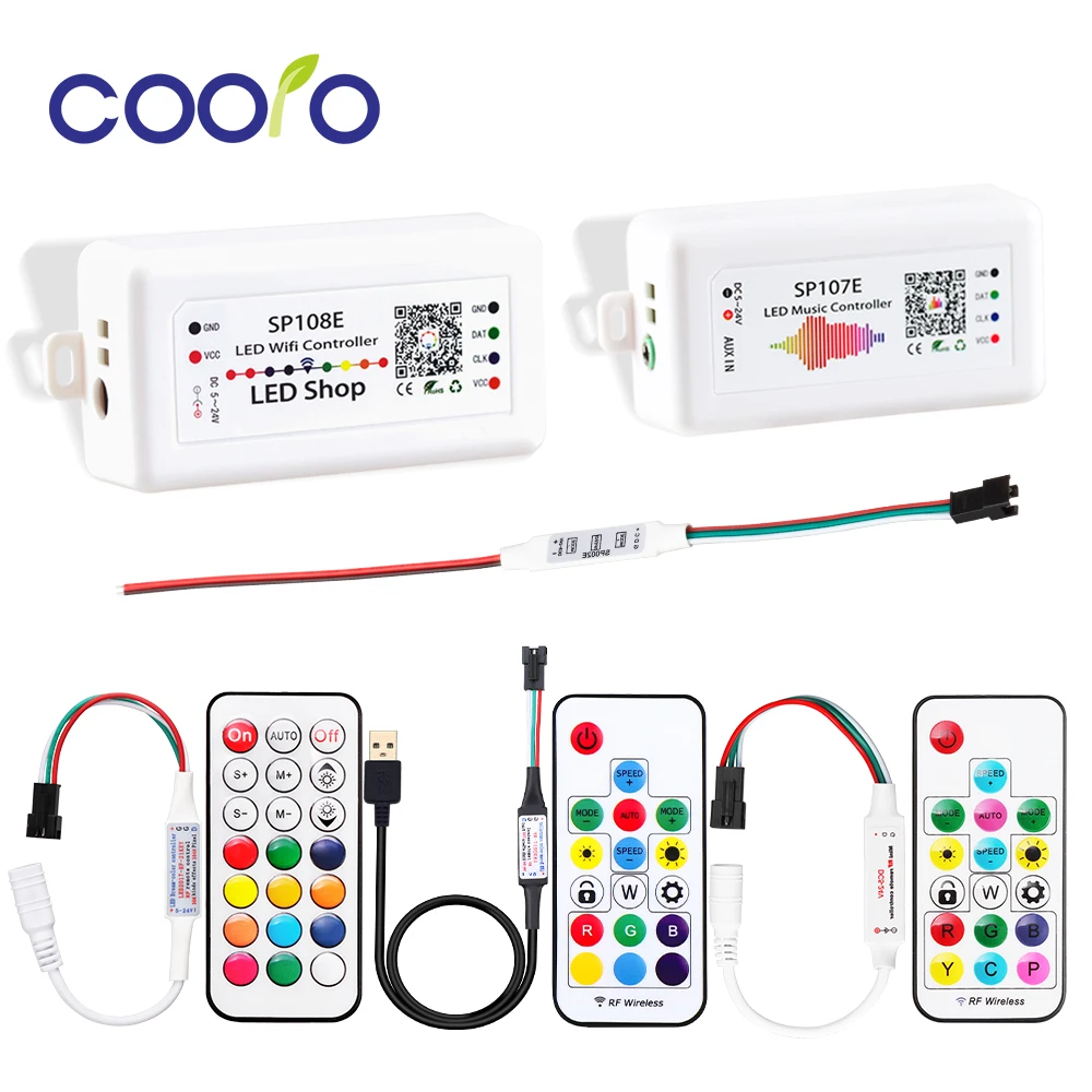 SP110E Bluetooth WS2811 WS2812B SP106E светодиодный музыкальный контроллер SP107E RGB/RGBW полноцветные
