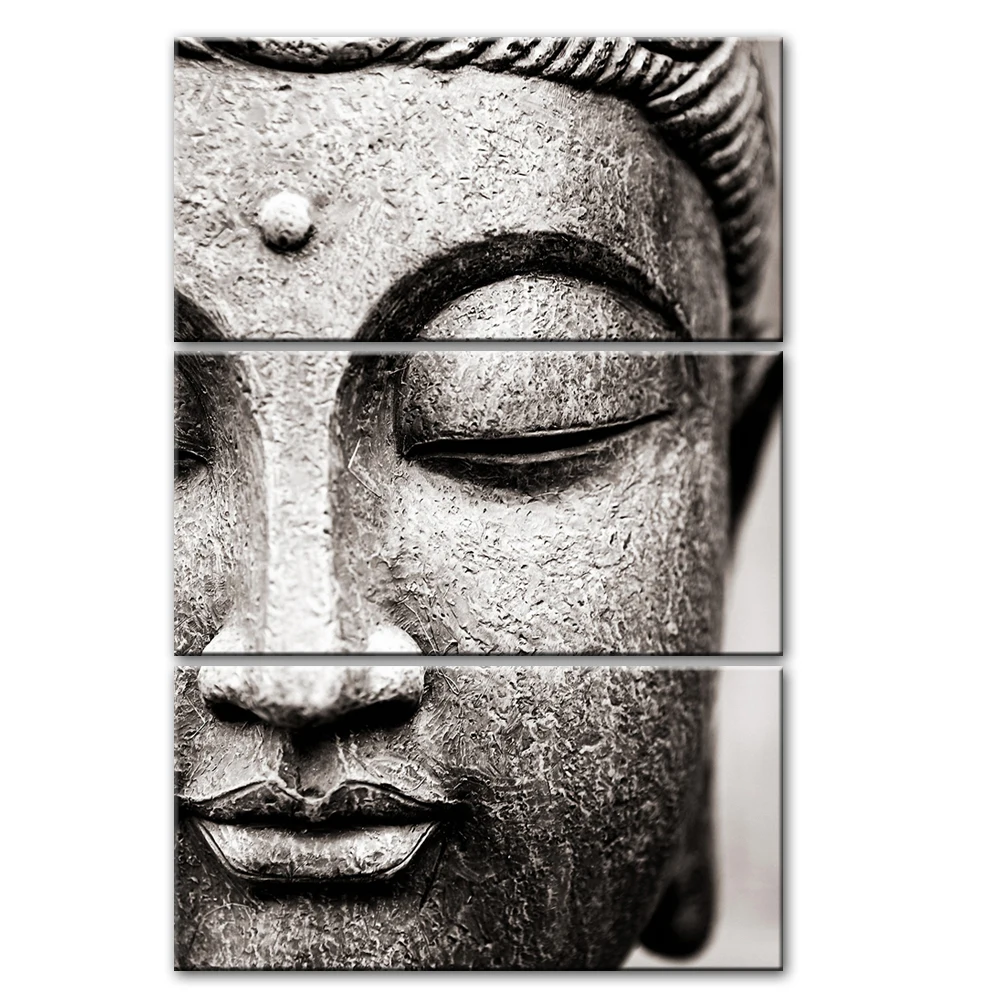 3 Панели статуя Будды холст картины абстракция Будда настенные принты для художественных холстов постеры с мотивами буддизма модульные картины для гостиной