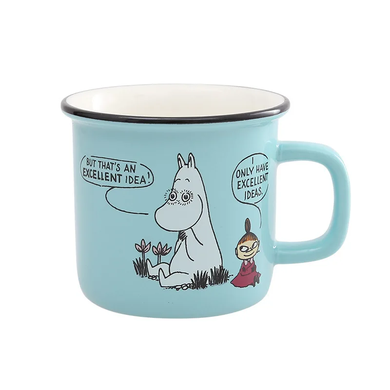 Moomin мультяшная керамическая чашка для влюбленных подруг, друзей, подарок на день рождения, прекрасный Бегемот, маленькая моя девочка Ami, 3 цвета, мини кофейная чашка - Цвет: Light Blue