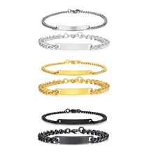 ID браслет из нержавеющей стали и браслет классический Серебряный цвет Высокое качество модные ювелирные изделия