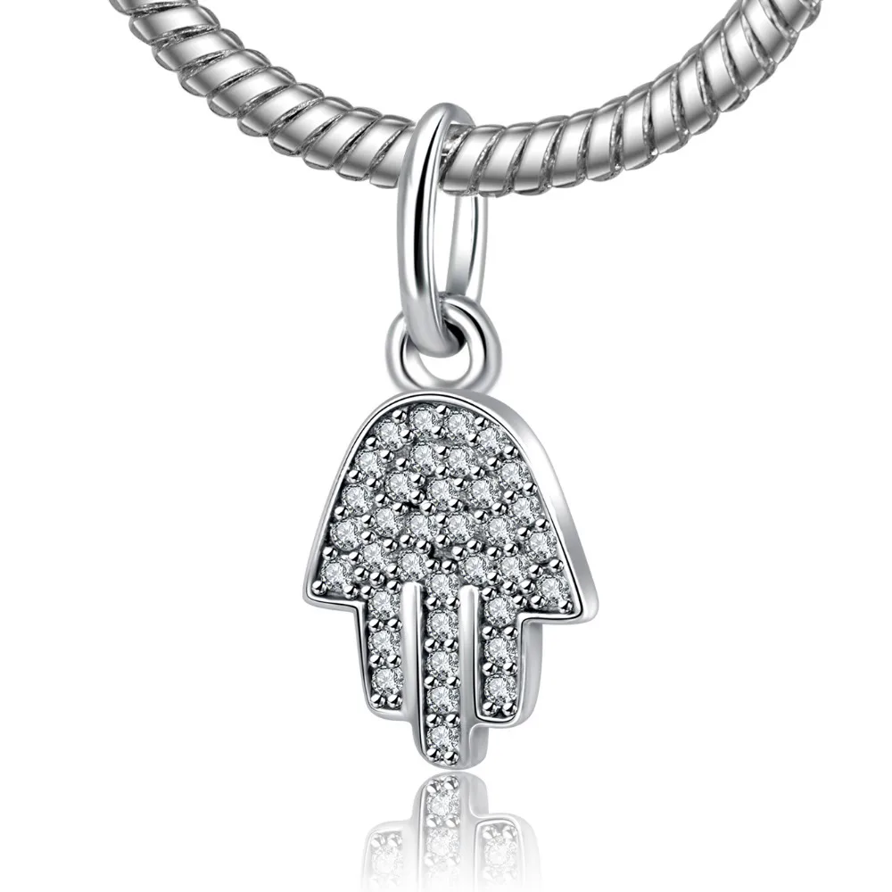 

Original 925 Sterling Silver Beads Symbol Of Protection Crystal Pendant Charms Fit Original Pandora Bracelets For Women Jewelry