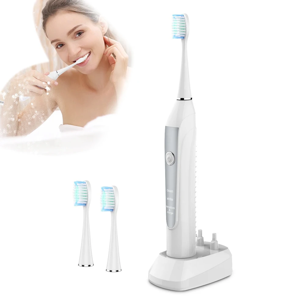 

2017 New Hot Electric Toothbrush With 3 Replacement Heads Oral Hygiene Health USB Charge Rechargeable Tooth Brush Fastshipping