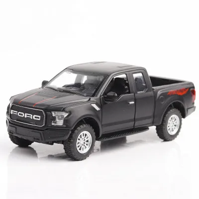 1:32 Raptor Big Foot F150 пикап грузовика пикапа, можно использовать при игрушки для детей большие колеса сплава литья под давлением автомобилей вытяните назад автомобиль модель V022 - Цвет: black