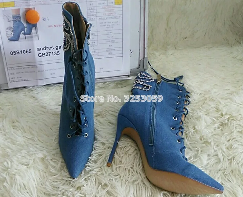 chaussure en jean a talon