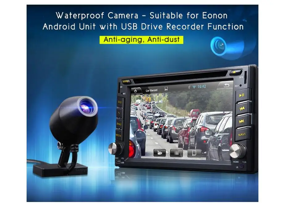 waterproof front camera DVR work for Android