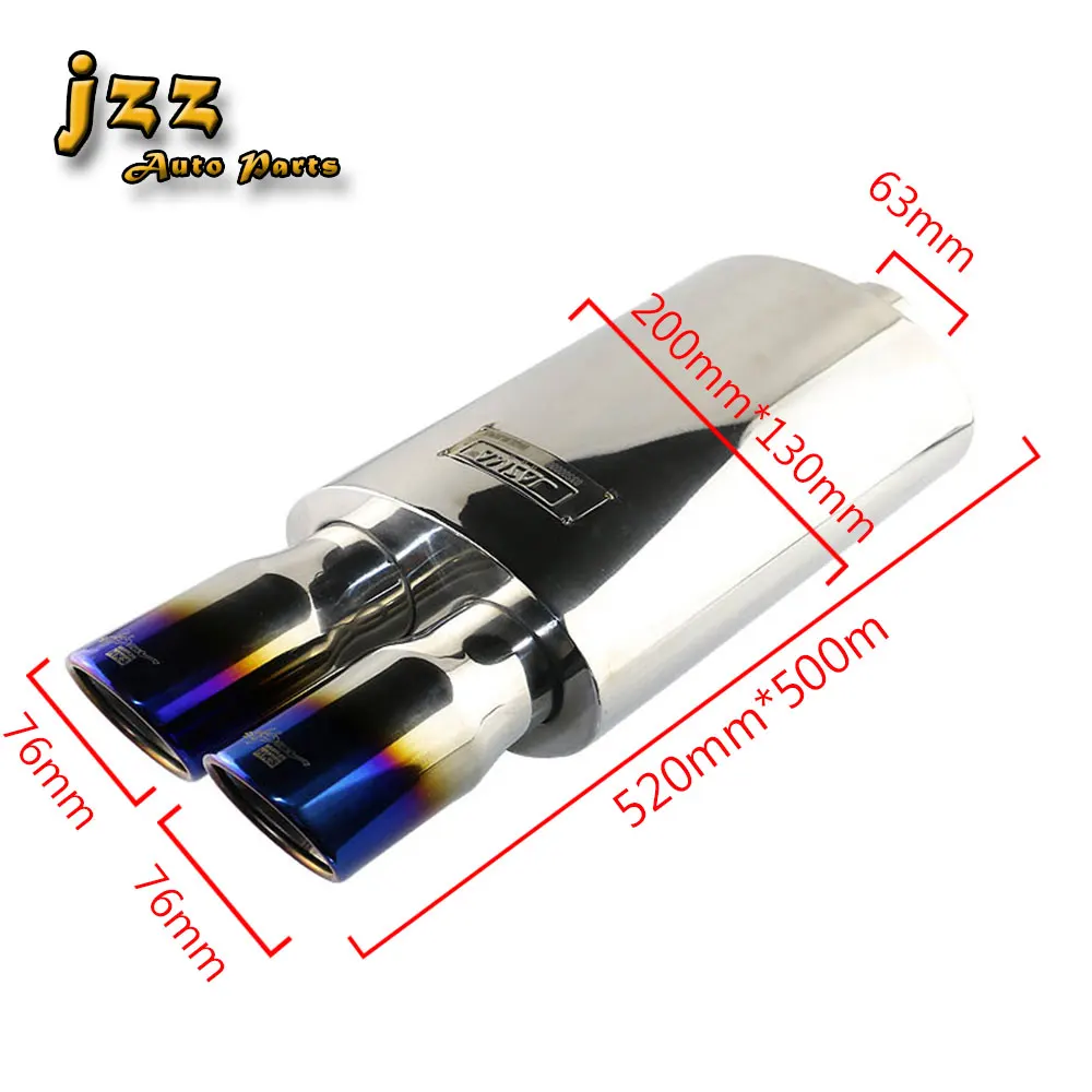 

JZZ universal exhaust pipe muffler for car silencer styling race car sound bomb escape tube smoking pipe switches trumpet tail