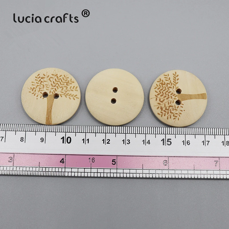 Lucia crafts 6 шт. круглые пуговицы из натурального дерева лазерные Резные узоры