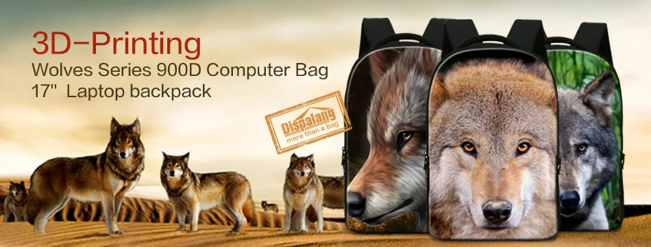 wolf design backpack