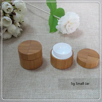 

30PCS 10PCS Environmental Bamboo Empty Refillable Cosmetic Packing Cream Bottle Jar Small Pot Bottles Makeup Jar 5g 5ml