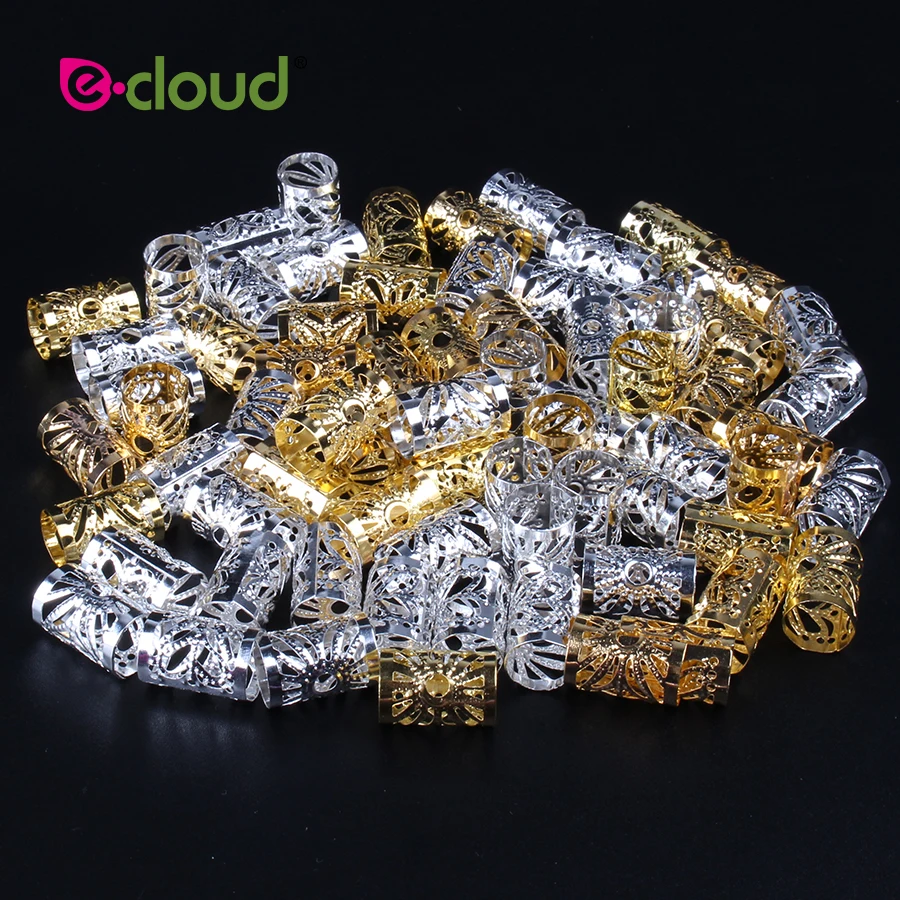 Buraco para Micro Anéis de Cabelo Atacado Unidades Pacote Hair Styling Tools Cabelo Dreadlock Beads Ajustável Cuff Clipes 10mm 500 Pcs-1000 –