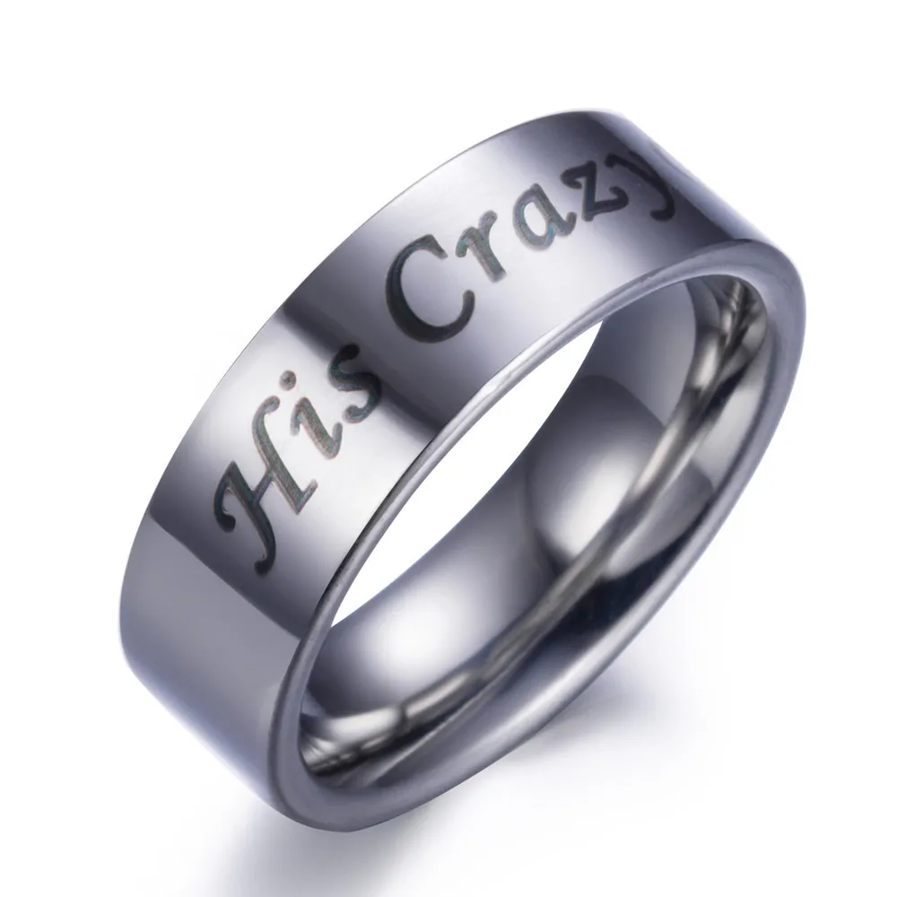 Titanium Steel Men Women Charm His Crazy Her Weirdo