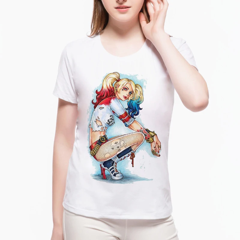 Новое поступление футболки Harley Quinn Love Joker топы из фильма отряд самоубийц модная
