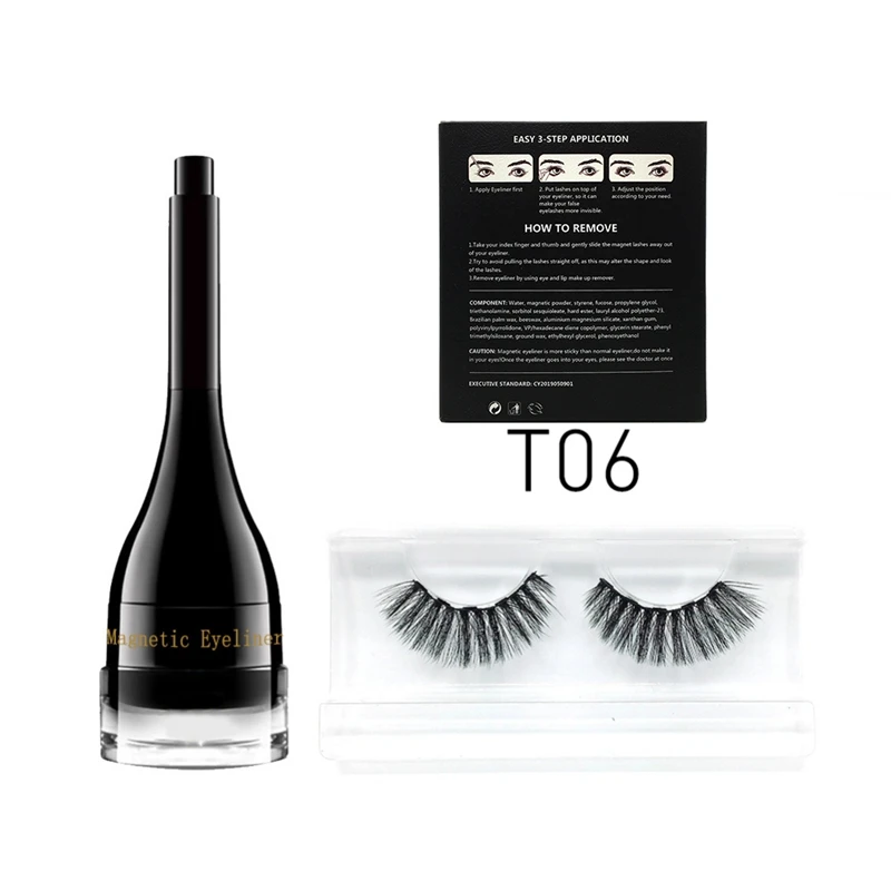 

3D Reusable False Eyelashes Magnetic Mascara Waterproof Long Lasting Eyeliner Set Professional Makeup