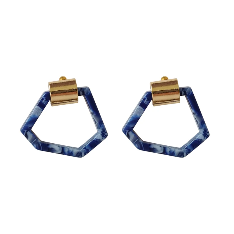 Geometric Irregular Stud Earrings for Women Fashion Wholesale Jewelry Resin Simple Creative Statement Brinco | Украшения и