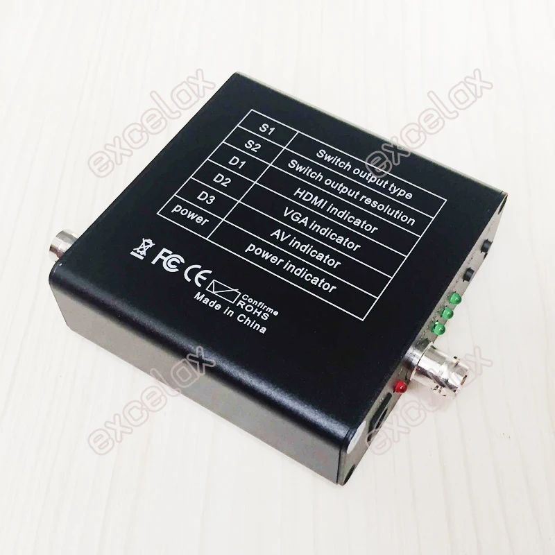 720P 1080P HD AHD to VGA CVBS Analog HDMI-compatible Audio Video Output Signal Converter Including Power Adapter for CCTV Camera