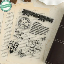 

Clear Silicone Stamp Seal Sheet Card Making Scrapbooking Home Decor Forever & Always Love Photo Album Paper Card Diary Craft
