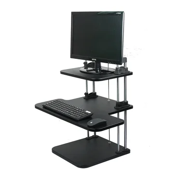 

3Layer Computer Desk Holder Creative Black Easy Up Height Adjustable Standing Desk Notebook Laptop Sit Stand Up Table With Tray