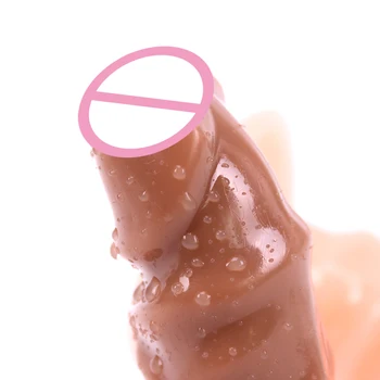 Female Masturbation Dildo With Suction Cup Artifical Clitoris Latex Adult Sex Toys for Women Pussy Massager Fake Penis Dildo 4