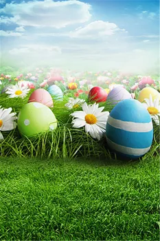 

3x5ft Vinyl Photography Colorful Easter Eggs Nature Photography Background Kid's Studio Photo Prop Photographic Backdrop Cloth