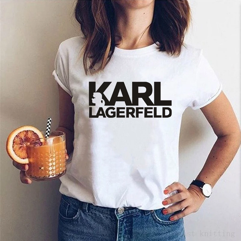 

Karl Lagerfeld T shirt Women Unisex Summer 2019 Vogue Short Sleeve Funny T Shirts Harajuku Tumblr Karl Who Tshirt Femme S-XXL