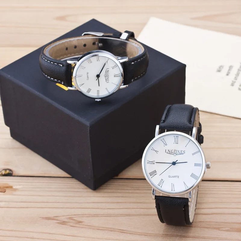 2019 1 Pair Fashion Black Couple Watch Trend Men Women Casual Quartz Wrist Watch Love Student 3