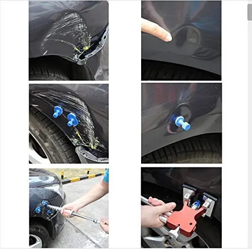 SWHGYWHZ Dent Lifter Glue Puller Hammer Auto Body Dent Repair PDR Tools Dent Lifter Dent Puller Tabs Suckers PDR Glue Kit (11)