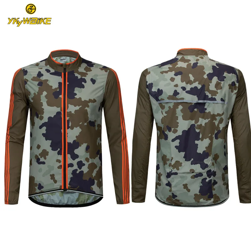 

YKYWBIKE Cycling Jersey Men Bicycle Rain Waterproof Windbreaker Long Sleeve Jacket Reflective Cycle Bike Riding Downhill Jacket