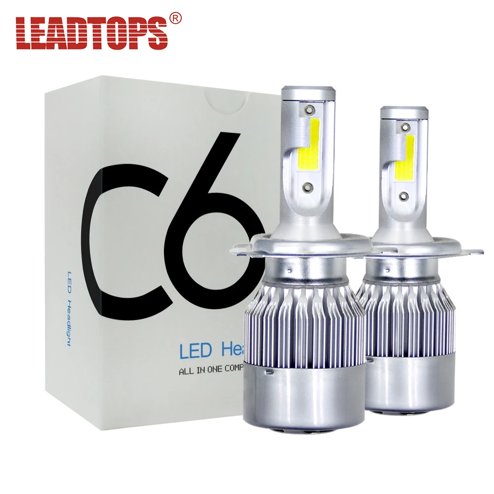Светодиодные Автомобильные фары LEADTOPS 2 шт. H4 H7 9005 H1 H8 H9 H11 HB2 HB3 880 881 H27 шт./лот 60 Вт 6000