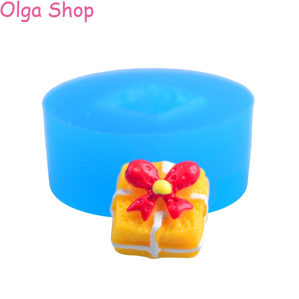 GYL461 12mm 3D Square Cake Silicone Mold Cake with Ribbon Flexible Mold