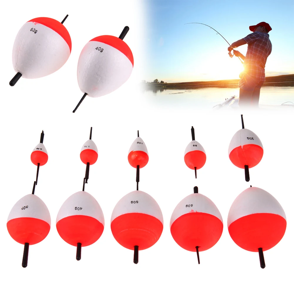 10pcs Oval EPS Sea Fishing Float Set 2g 50g Floating Float with Sticks