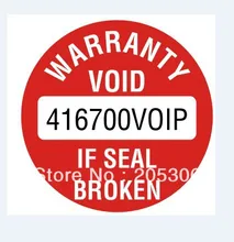 15000pcs 1.2cm customized Warranty sealing label sticker, made of damageable paper, Item No. V11