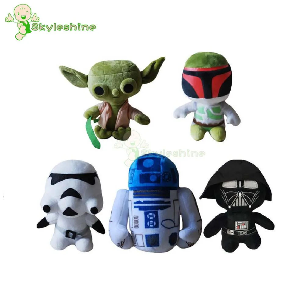 

Skyleshine 5pcs/set 20cm Star War Stuffed Plush Toys BB-8 Darth Vader & Storm Trooper Pelucia Juguetes Gift Decoration#ML0201