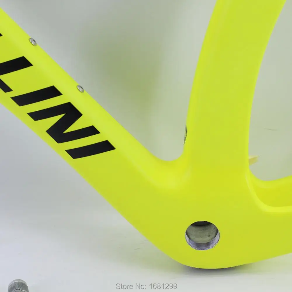 Flash Deal Newest matt bright yellow 700C Road bike T1100 3K full carbon fibre bicycle frame carbon fork+seatpost+clamp+headsets Free ship 2